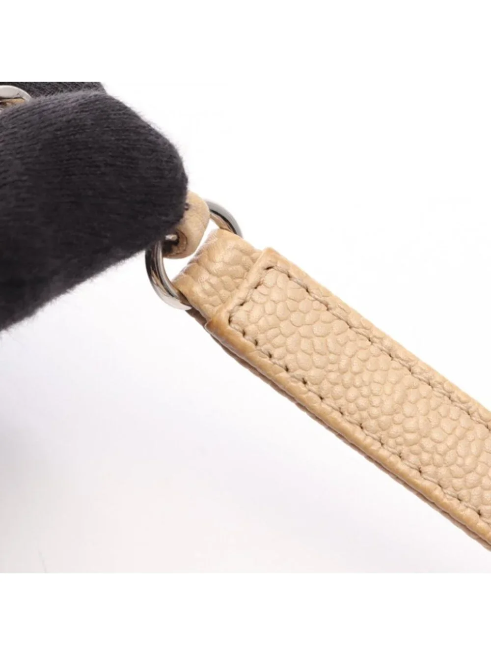 Chanel Shoulder Bag Deca Quilted Single Flap Light Beige Caviar Leather Chain